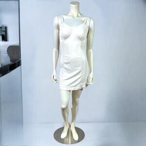 Vintage 90s White Satin Slip Dress Size 32 Short - Project Piece